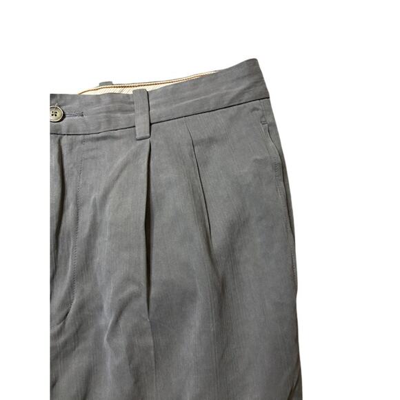 Tommy Bahama Silk Blend Pants Pleated Dress Slacks Gray 32 x 30 Relaxed Fit - Picture 2 of 7